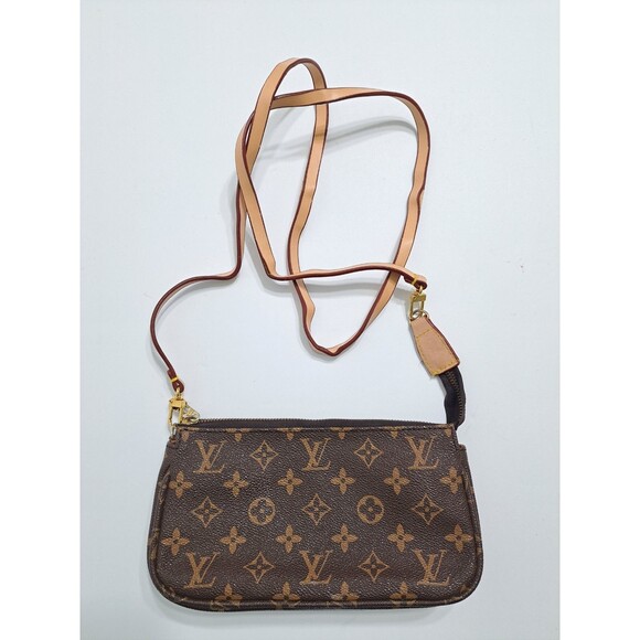 Louis Vuitton Monogram Pochette Accessoires M51980 Brown Crossbody Purse - Picture 1 of 10